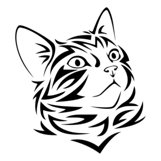 Tribal Cat Decal (Black)